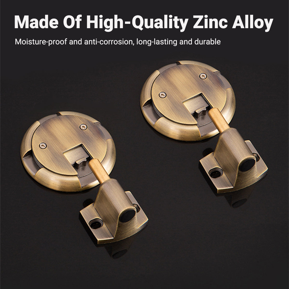 Zinc Alloy Floor-mounted Stoppers Push-Lock 63mm - view 8