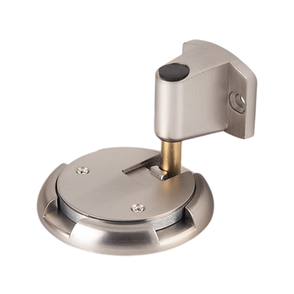 Zinc Alloy Push-Lock Floor-mounted Door Stopper 63mm - Brushed Silver
