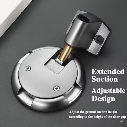 Floor-Mount Door Stop with Adjustable Push-Lock