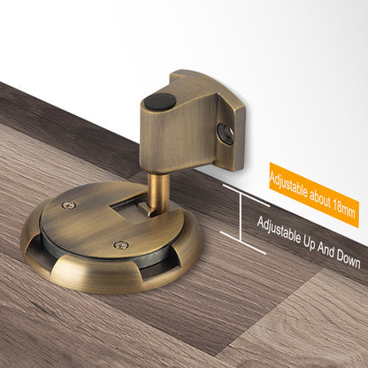 Floor-Mount Door Stop with Adjustable Push-Lock