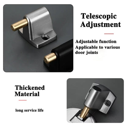 Floor-Mount Door Stop with Adjustable Push-Lock