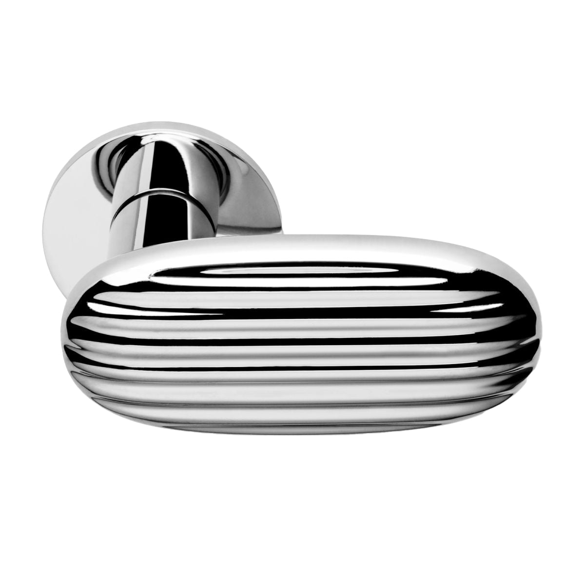Chrome Polished Metal Oval Bedroom Door Handle for Interiors
