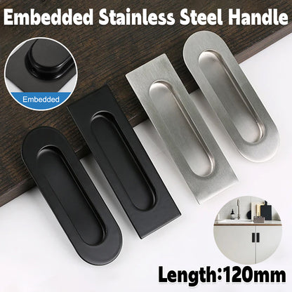 Stainless Steel Concealed Cabinet Pull with Groove