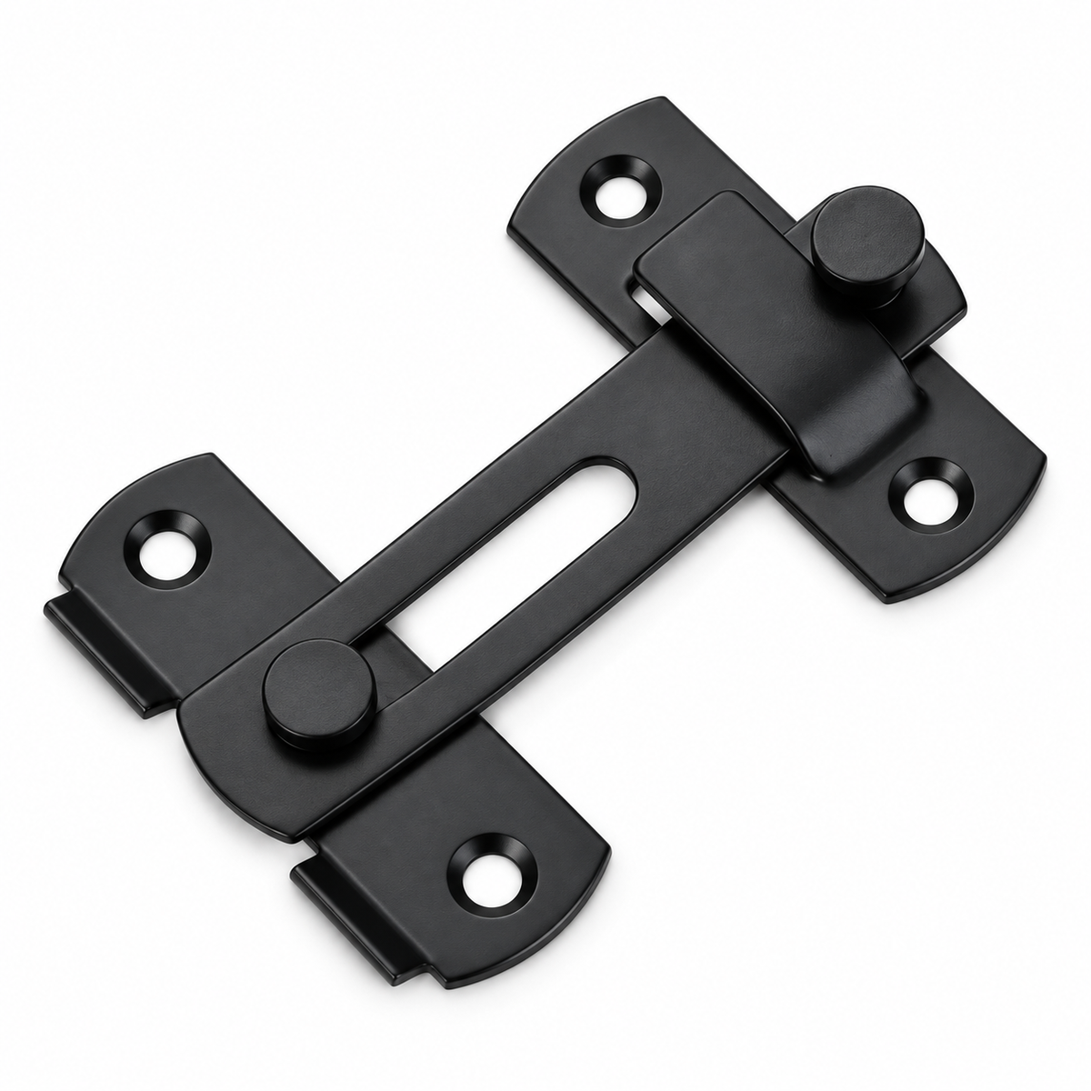 Stainless Steel 90 Degree Sliding Door Safety Latch Set - Black