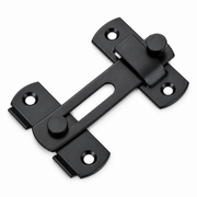 Stainless Steel 90 Degree Sliding Door Safety Latch Set - Black