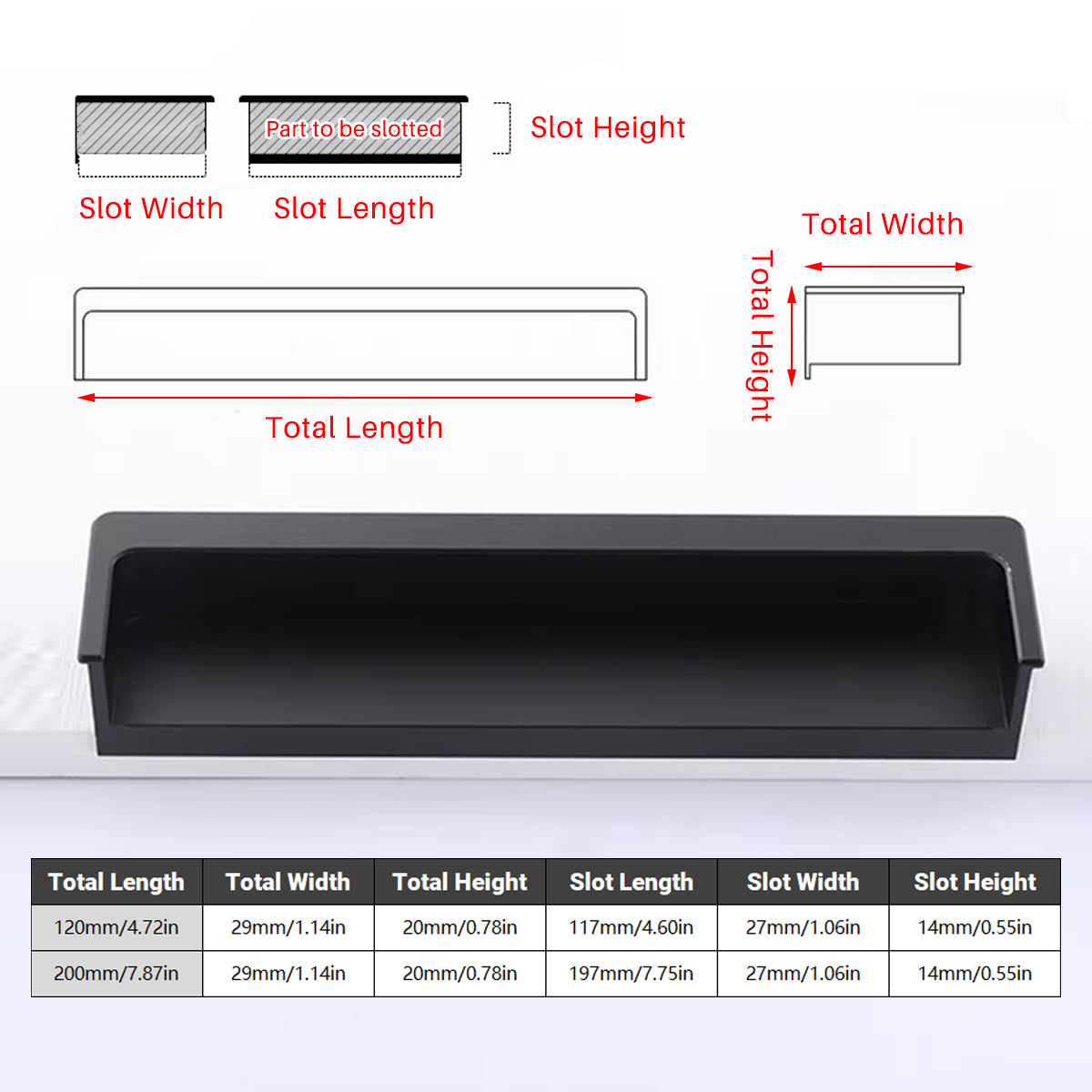 Recessed Cabinet Handle with Hidden Slot Pull