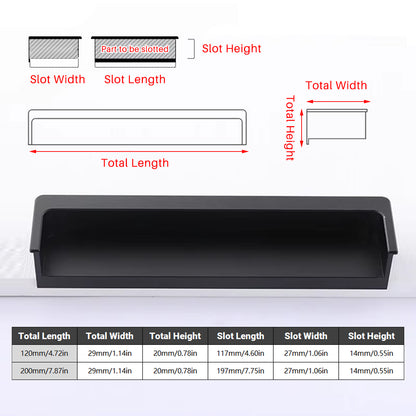 Recessed Cabinet Handle with Hidden Slot Pull