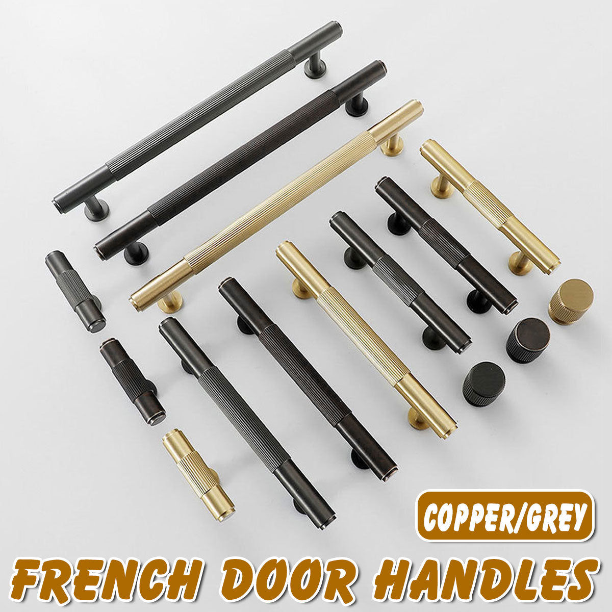 Modern Striped Metal Cabinet Handle in Gold or Black