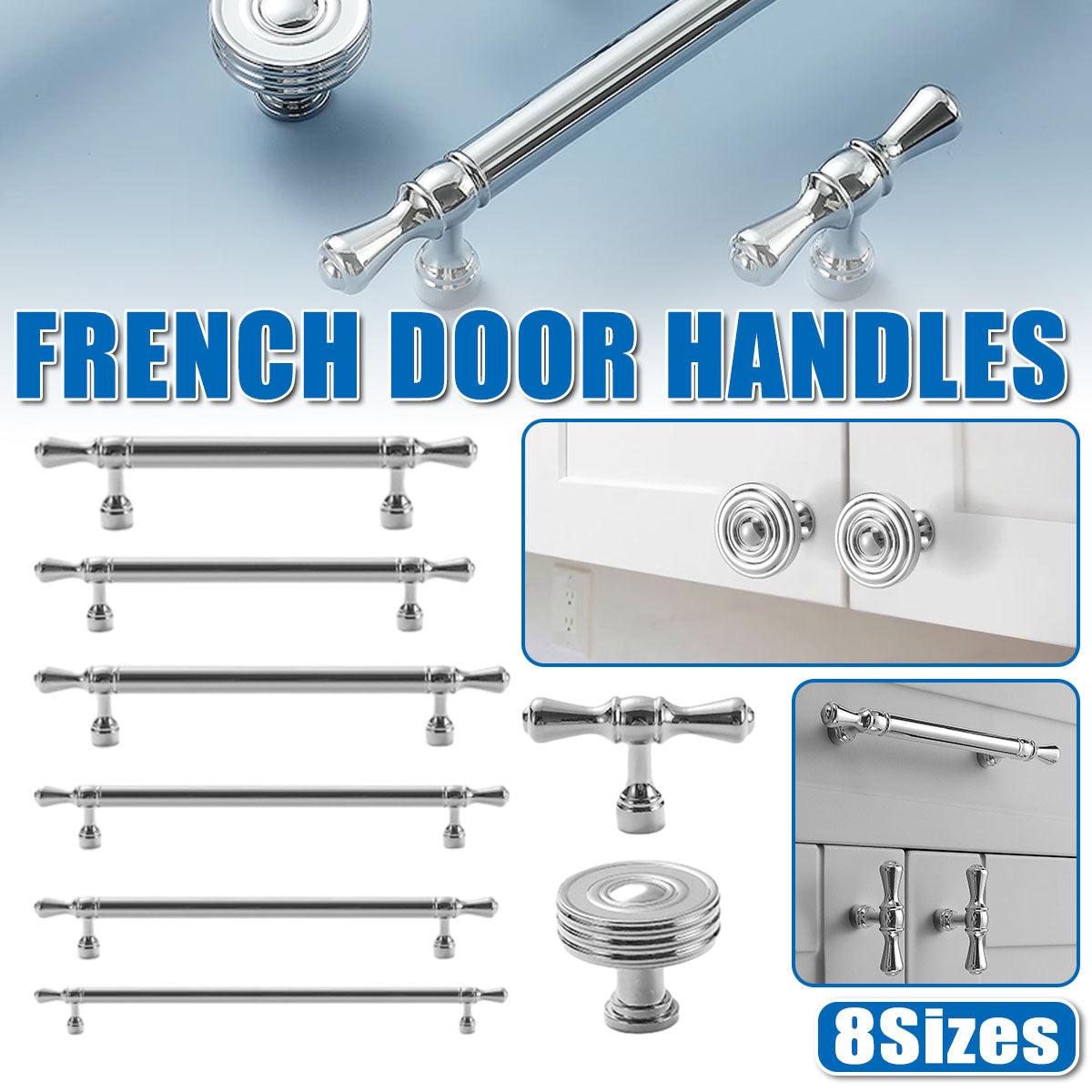 Silver Copper Cabinet Handle with Polished Finish 96–256mm