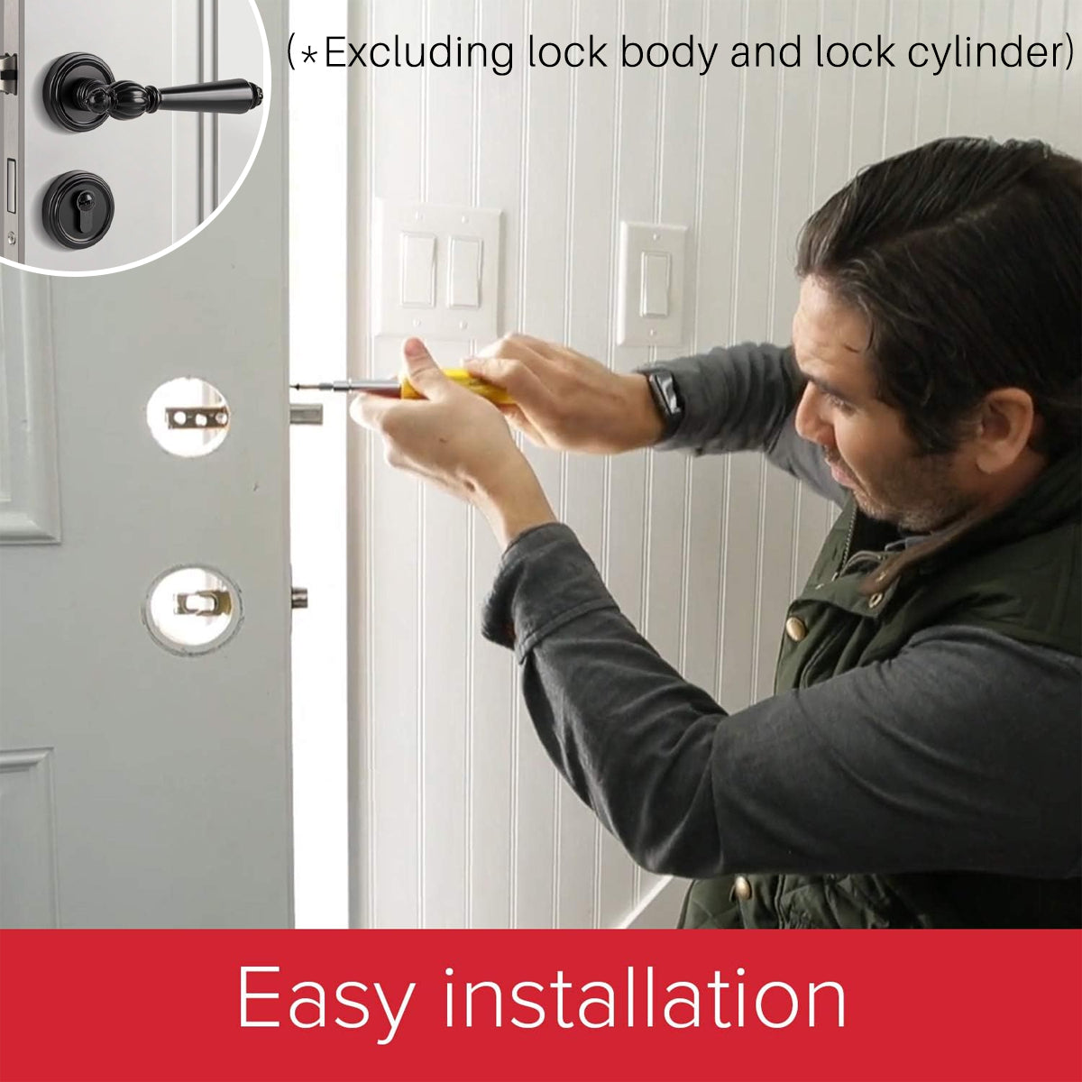 Retro Door Handle 145mm with Embedded Install