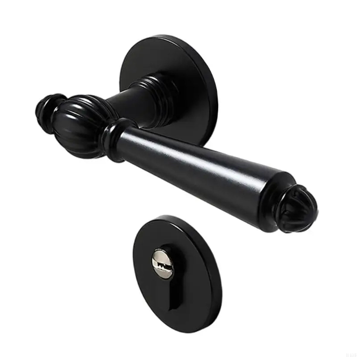 Zinc Alloy Interior Lever Handle Lock Set 145mm - Black