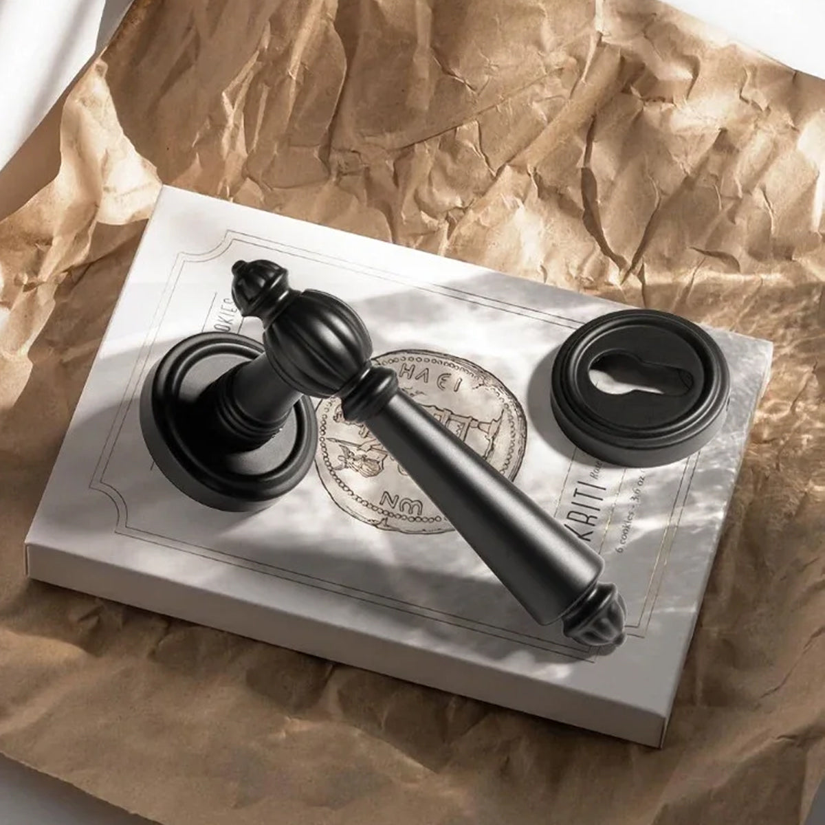 Zinc Alloy Interior Lever Handle Lock Set 145mm - Matt Brushed Copper