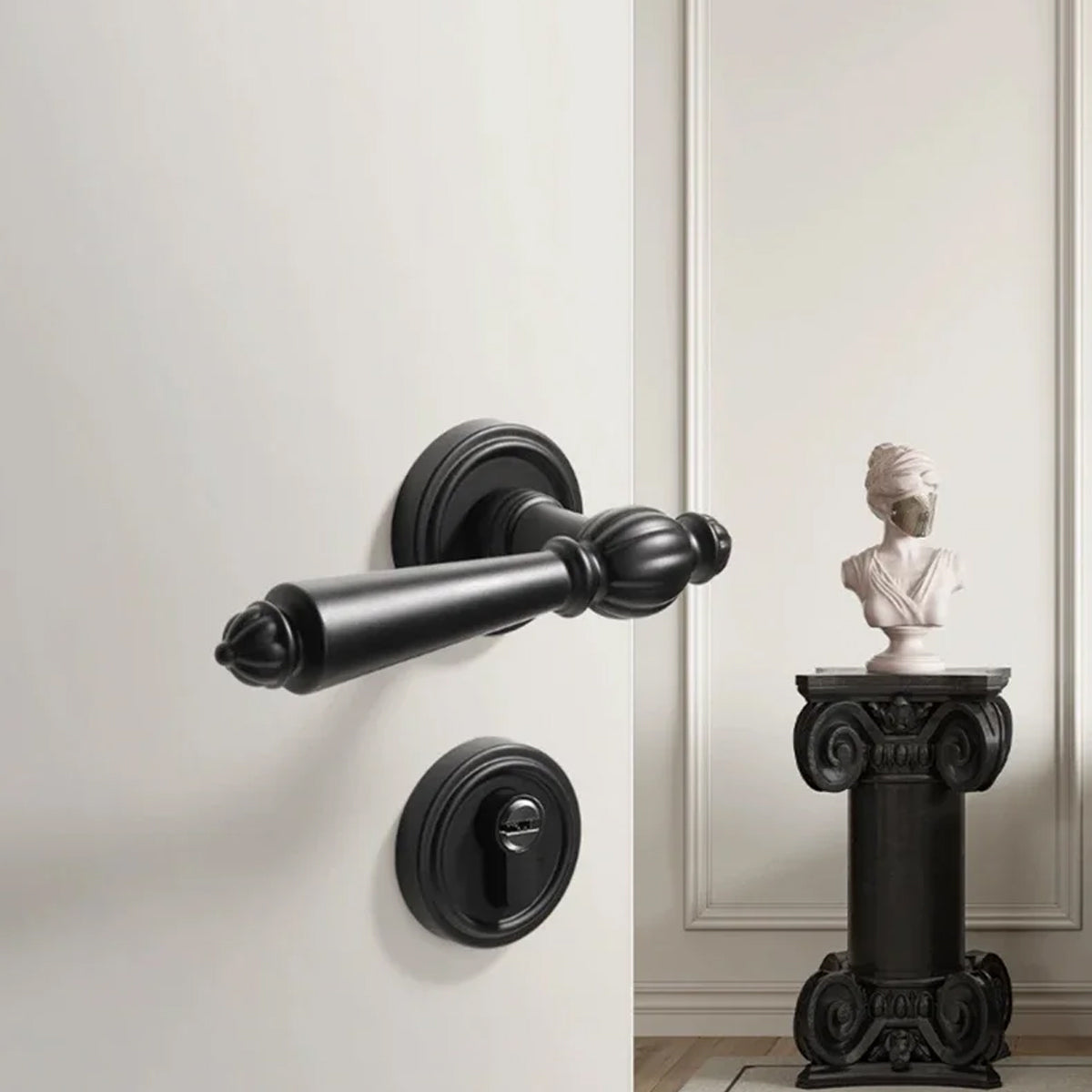 Matte Black Zinc Alloy Interior Lever Handle 145mm