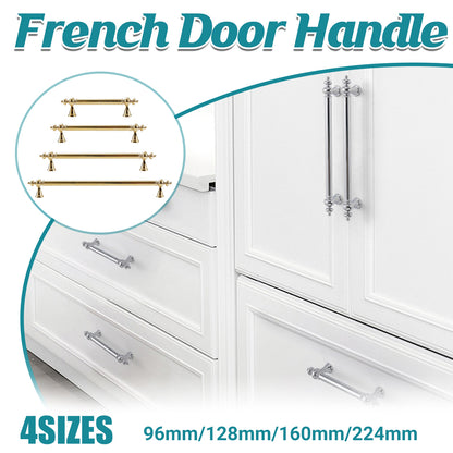 French Brass Cabinet Handle with Plated Finish