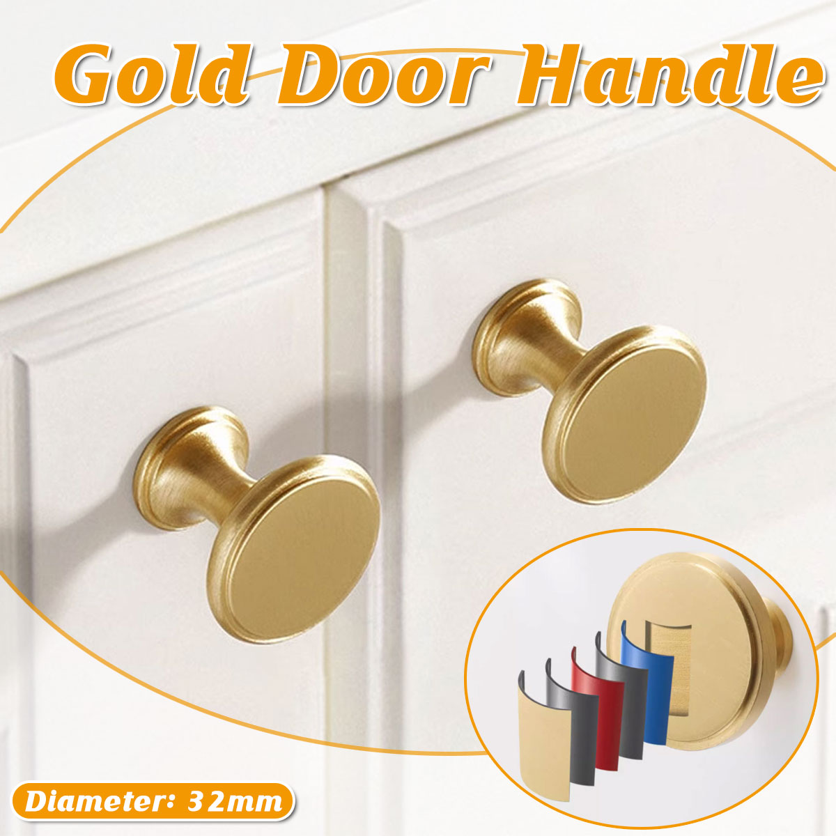 Gold Copper Round Cabinet Knob with Single-Hole Mount