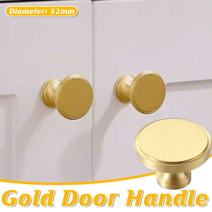 Gold Copper Round Cabinet Knob with Single-Hole Mount