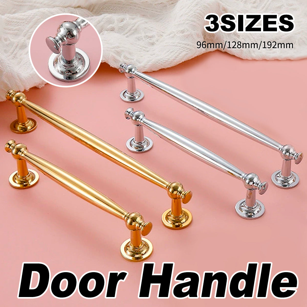 Brass Wardrobe Handle with Gold or Silver Finish