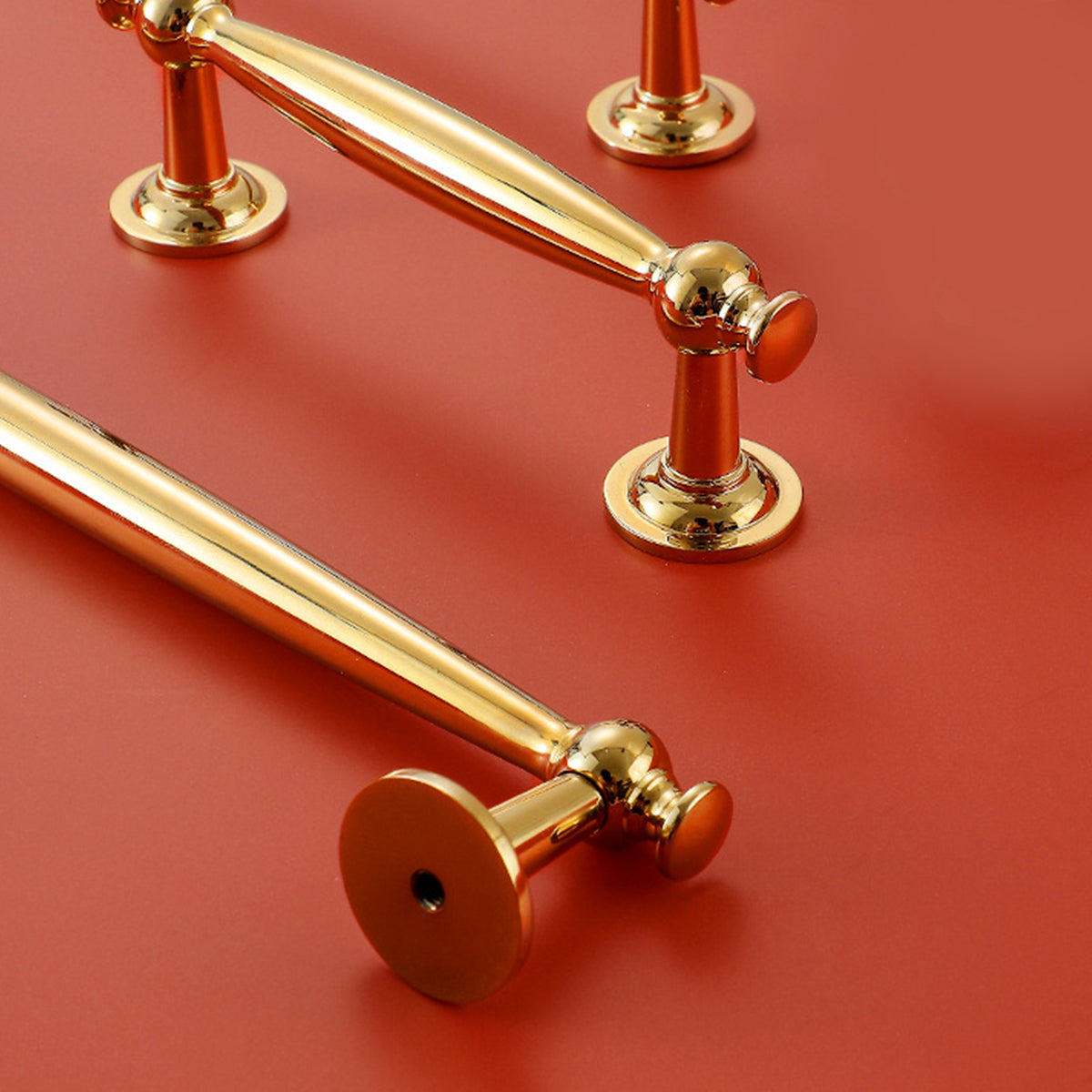 Gold Brass Cupboard & Cabinet Door Handle Pull 96-192mm Hole Spacing