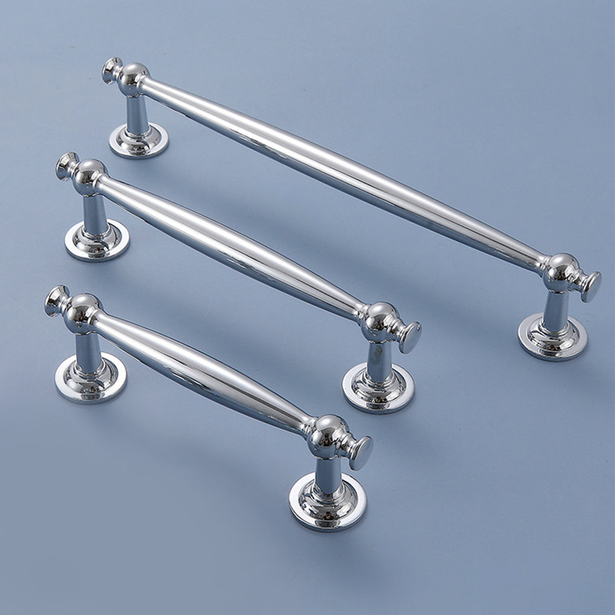 Silver Brass Cupboard & Cabinet Door Handle Pull 96-192mm Hole Spacing