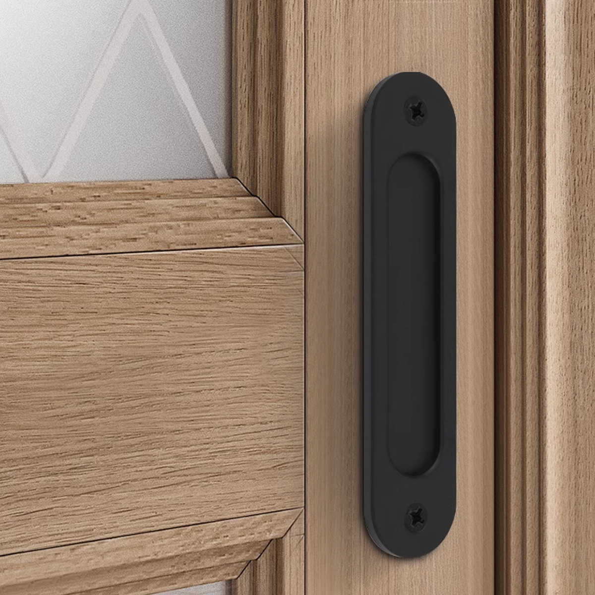 Matte Black Zinc Alloy Interior Sliding Handle 180mm