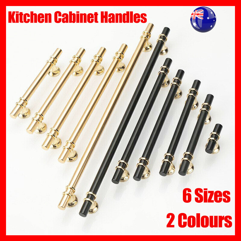 Gold Zinc Alloy Laser-Edged Kitchen Cabinet Drawer Bar Handle