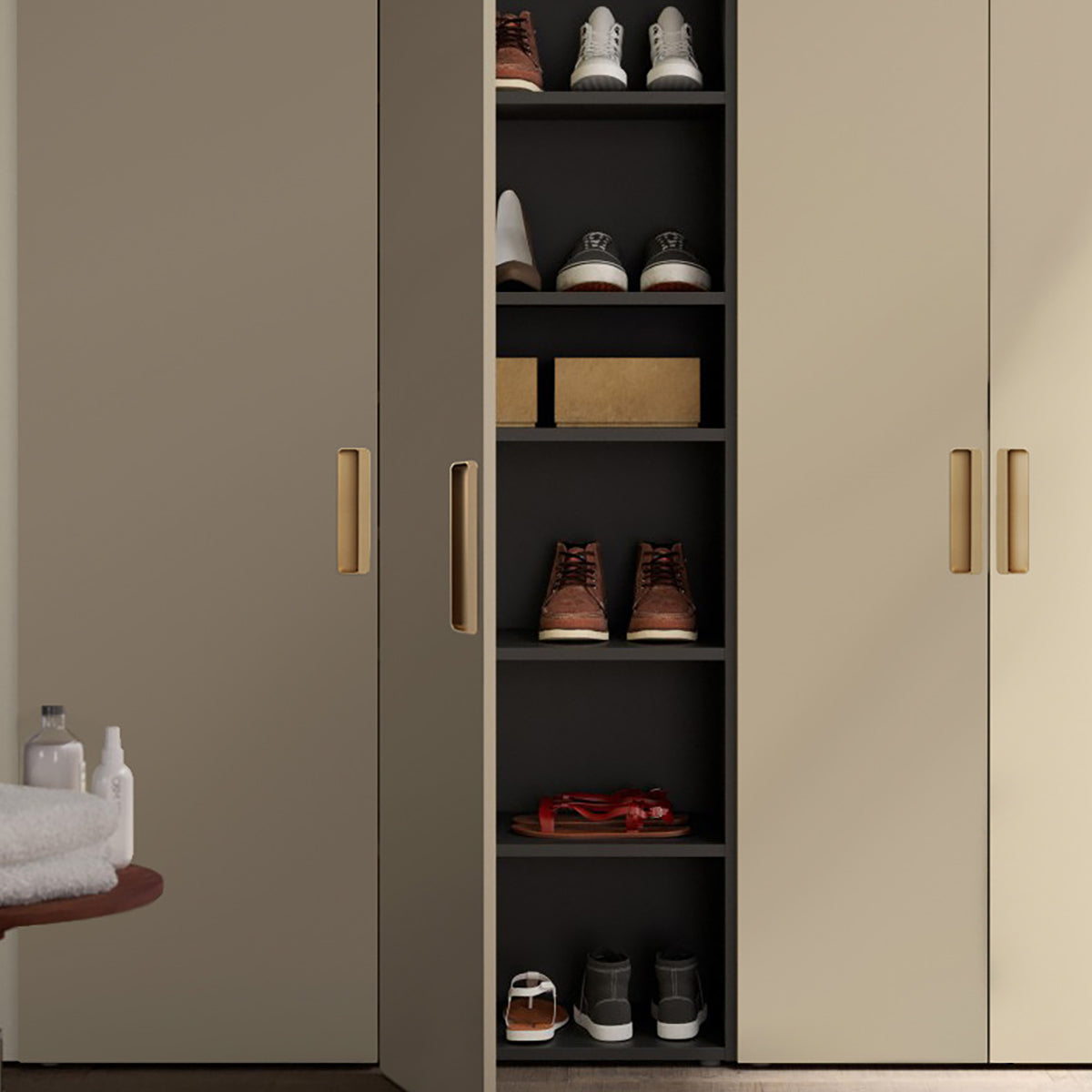 Recessed Cabinet Handle for Sliding Doors 3 Colours