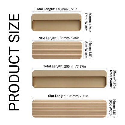 Recessed Cabinet Handle for Sliding Doors 3 Colours