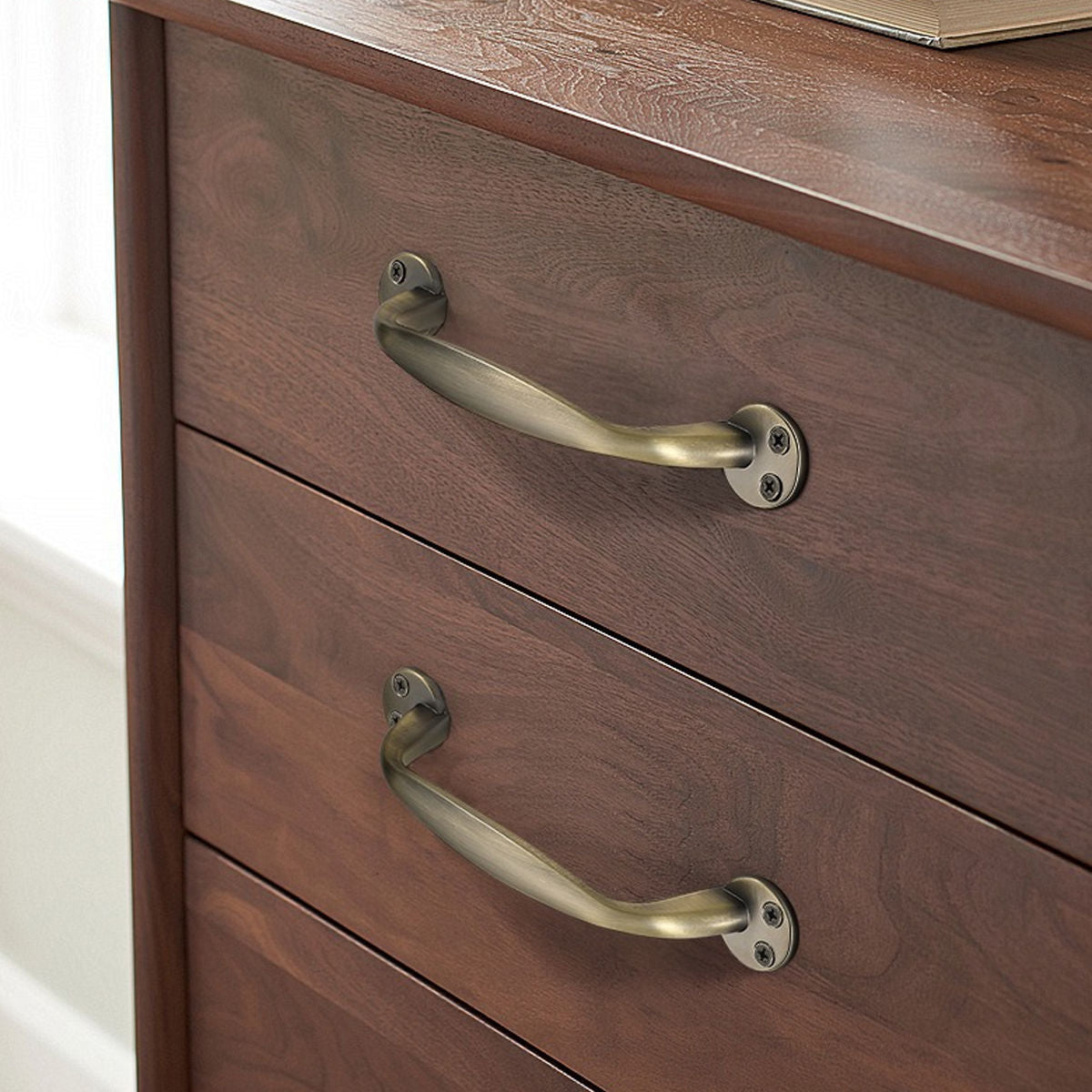 2 Pcs Antique Brass Cabinet Handles with Screws