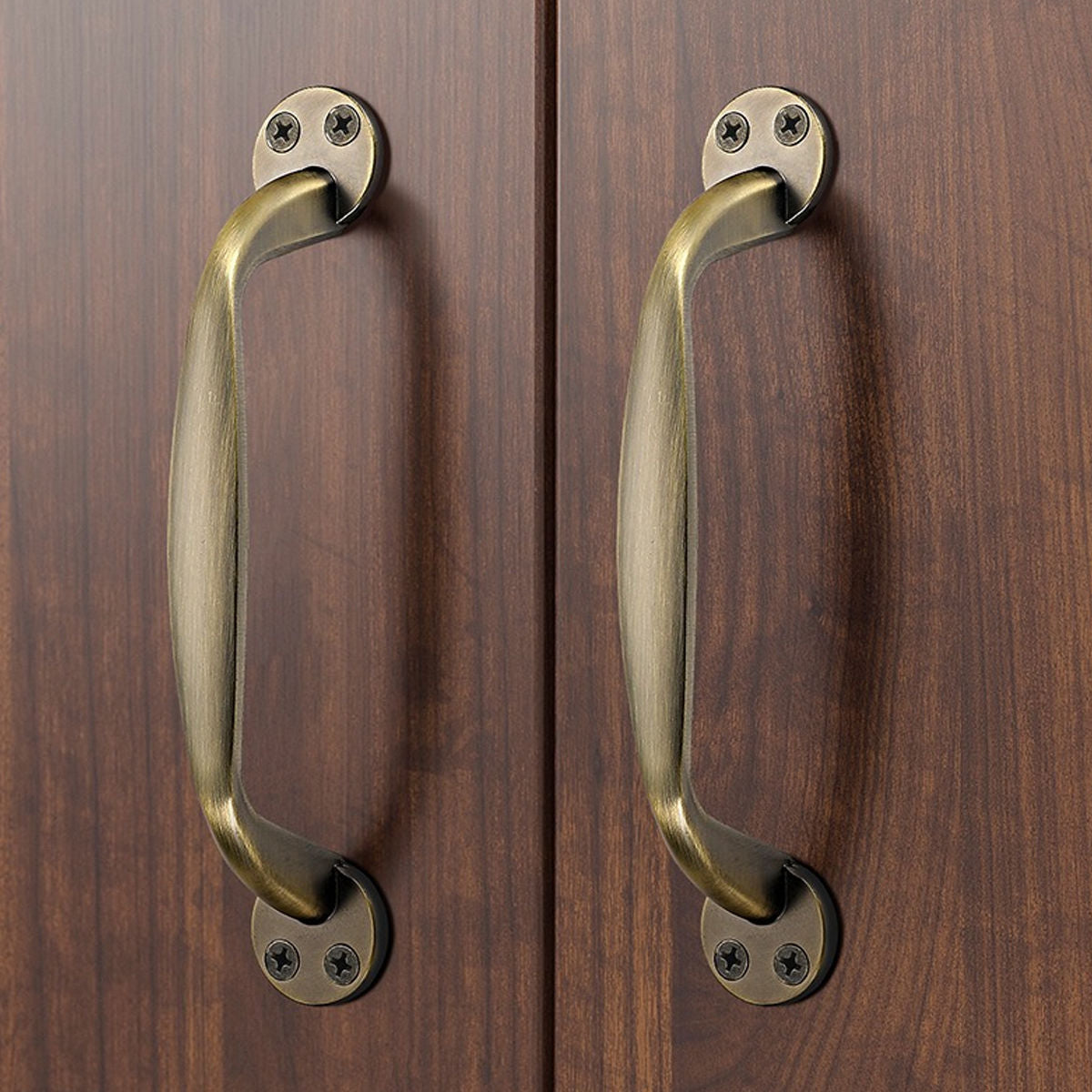 2 Pcs Antique Brass Cabinet Handles with Screws