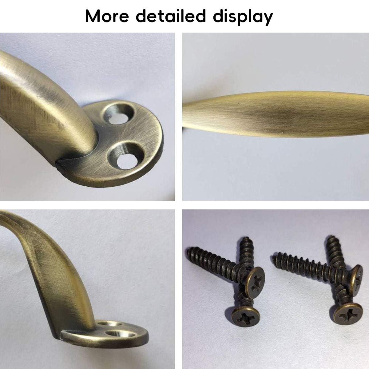 2 Pcs Antique Brass Cabinet Handles with Screws