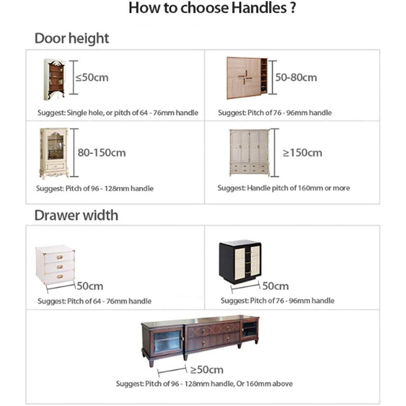 Solid Copper Cabinet Door Pull Handle 50-275mm - view 30