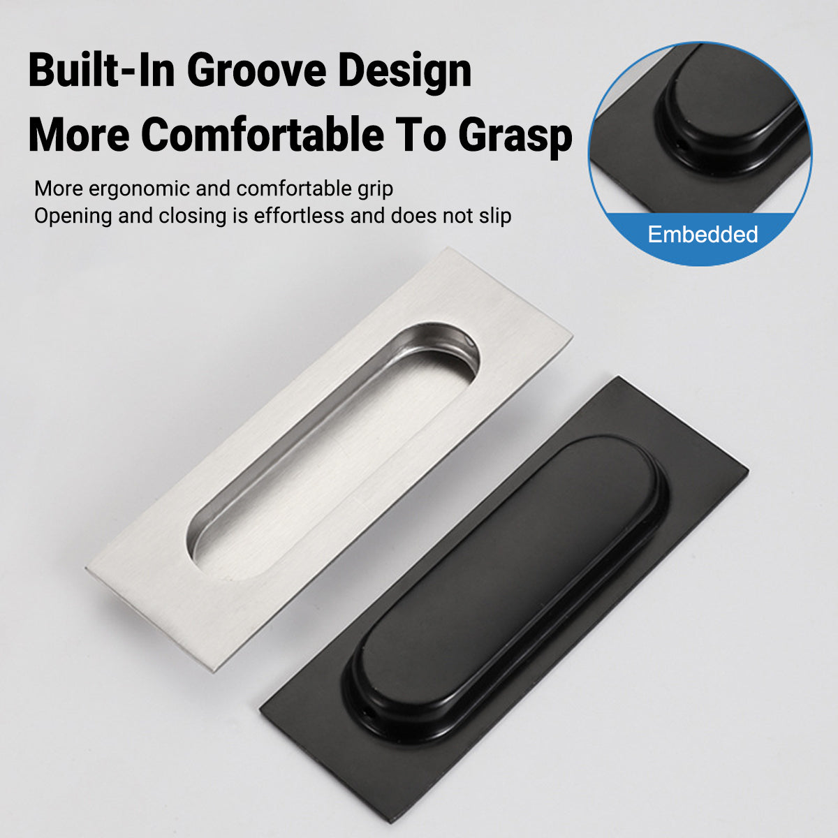 Stainless Steel Concealed Cabinet Pull with Groove