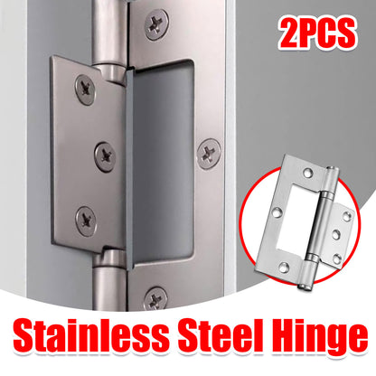 2 Pcs Stainless Steel Square Hinges Parent-Child Hinges for Folding Door