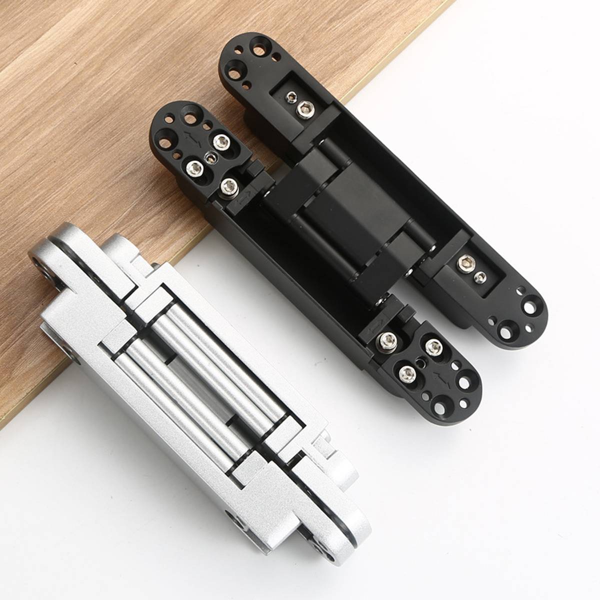 2Pcs Metal Concealed 3D Door Hinge for Door Furniture