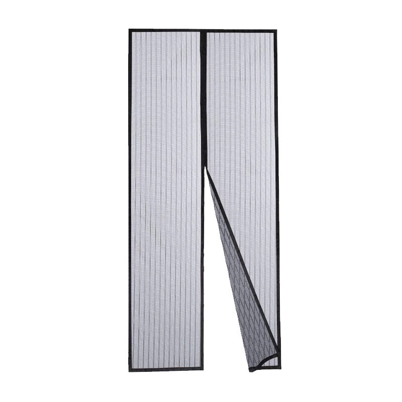 Black Magnetic Closure Mesh Screen Door Fly Curtain