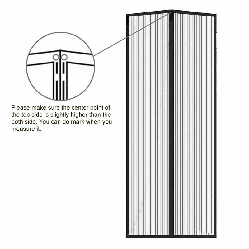Black Magnetic Closure Mesh Screen Door Fly Curtain