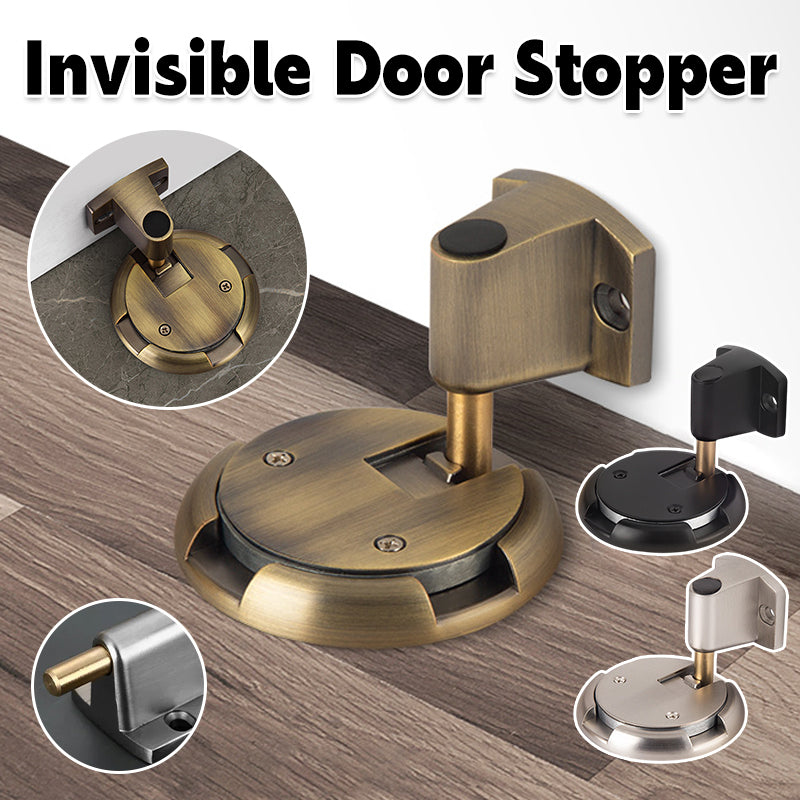 Floor-Mount Door Stop with Adjustable Push-Lock
