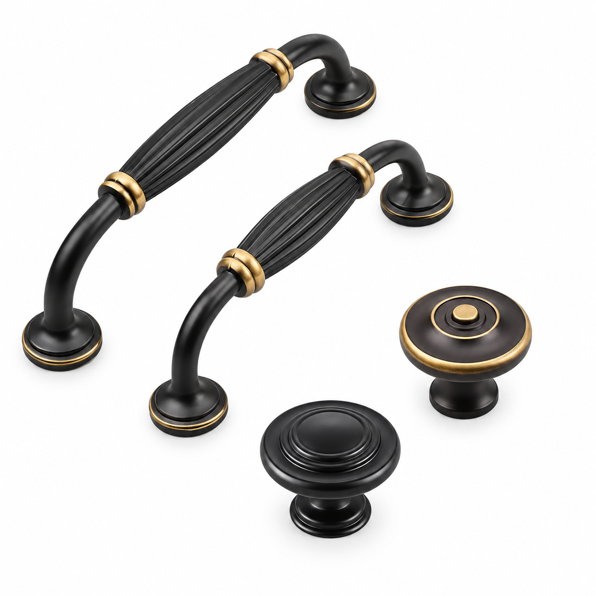 2 Colours Brass Cupboard Cabinet Door Pull and Knob Handle 96-128mm