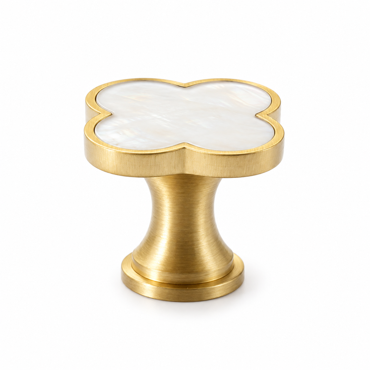 Shell Jade Four-Leaf Clover Cabinet Knob Single-Hole Design