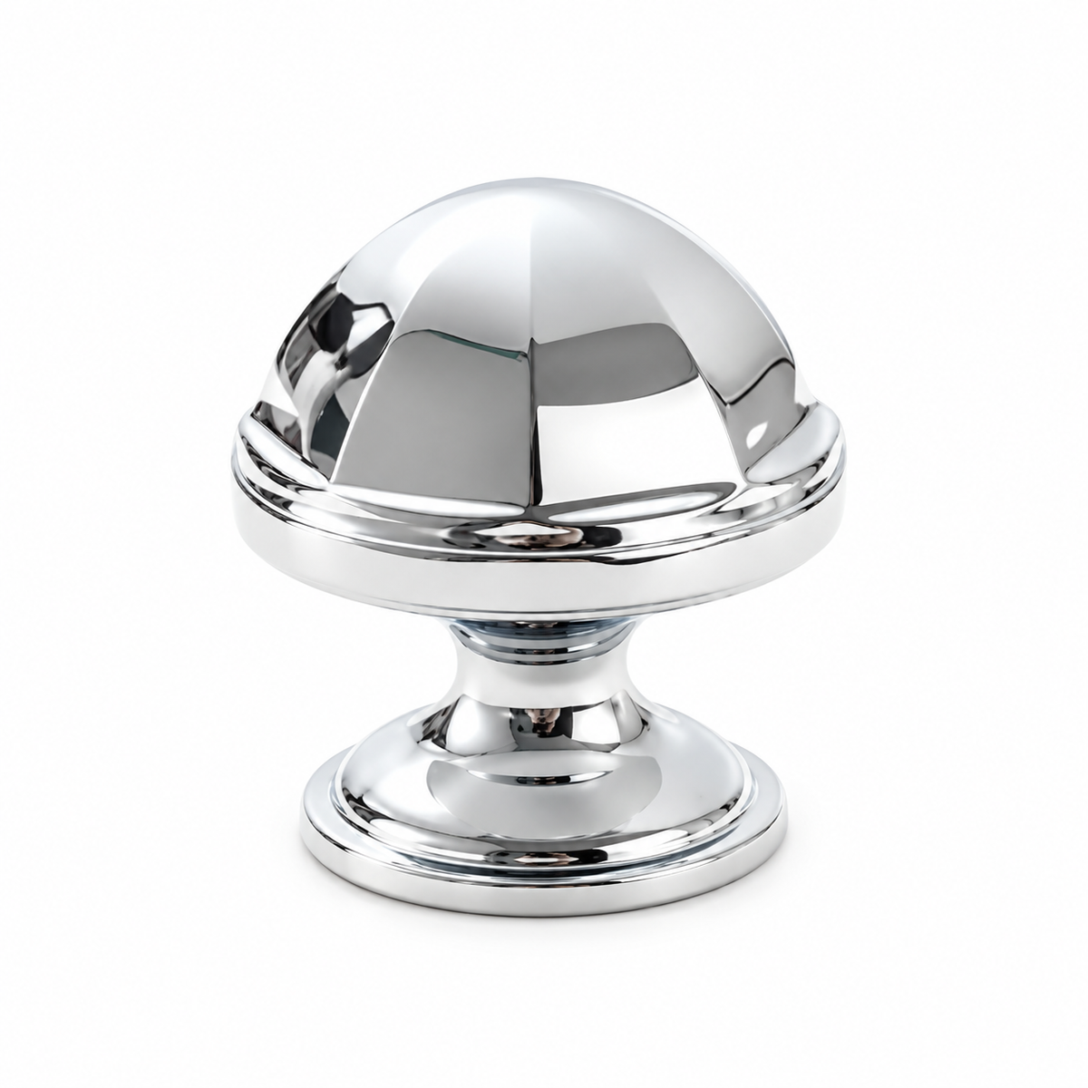 Bright Silver Brass Dome Cupboard Cabinet Knob 28mm