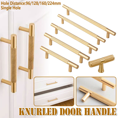 Gold Knurled Full Copper Cabinet Handle for Drawers