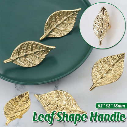 Gold Leaf Shape Metal Cabinet Handle for Drawers and Doors