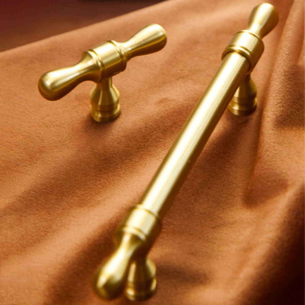 Gold Brass Cupboard & Cabinet Door Pull Handle 96-224mm