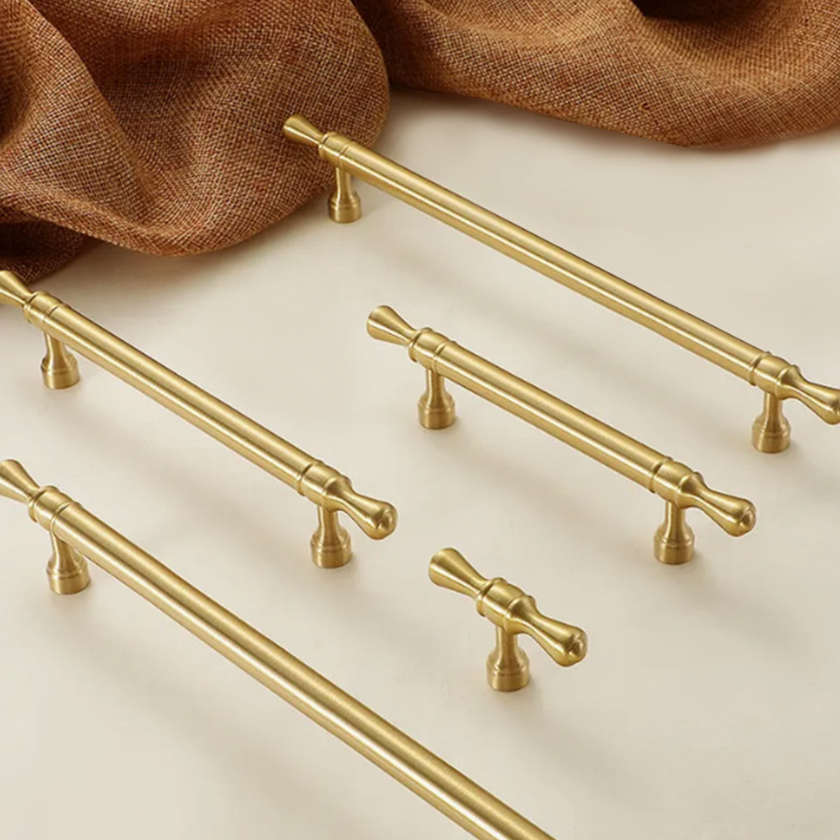 Brass Cabinet and Drawer Handle in Gold with 96–224mm Sizes