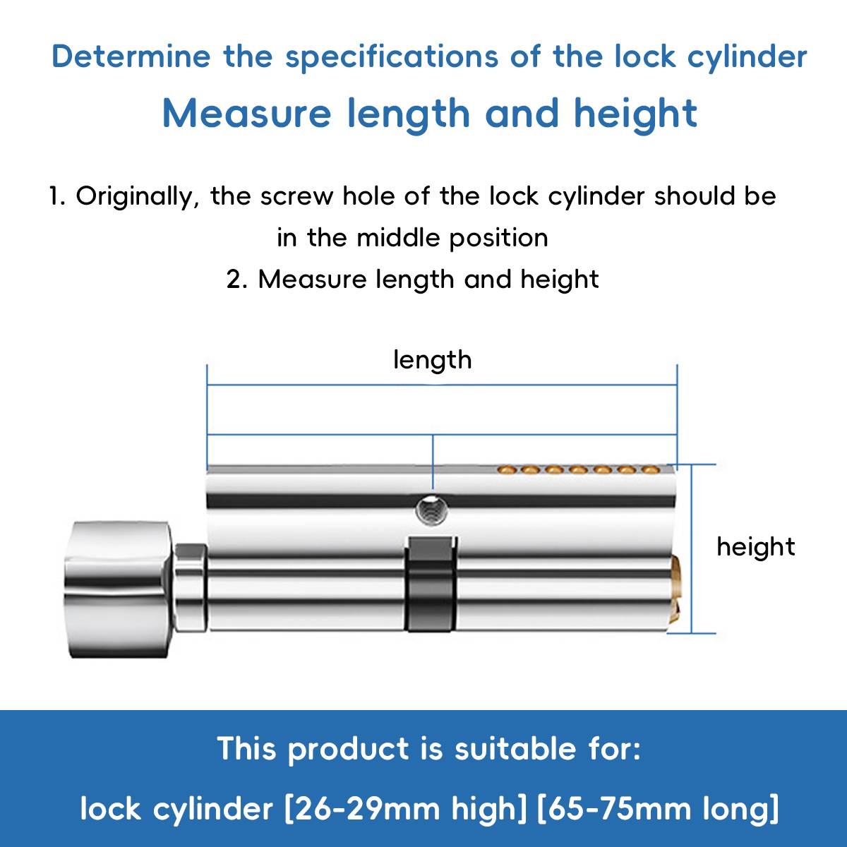 2 Pcs Anti-Theft Lock Cylinder with Three Keys