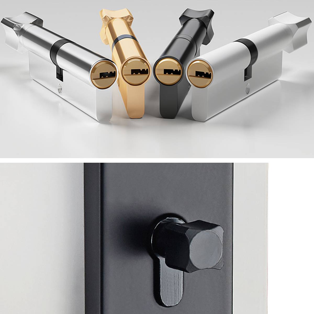 2 Pcs Anti-Theft Lock Cylinder with Three Keys