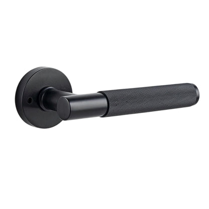 Door Lock Set with Knurled Handle and Privacy