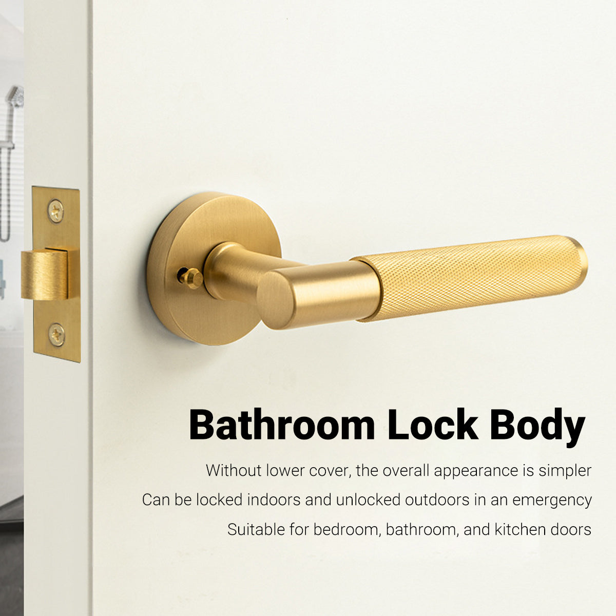 Knurled Zinc Alloy Privacy Lever Handle Set 142mm - view 7