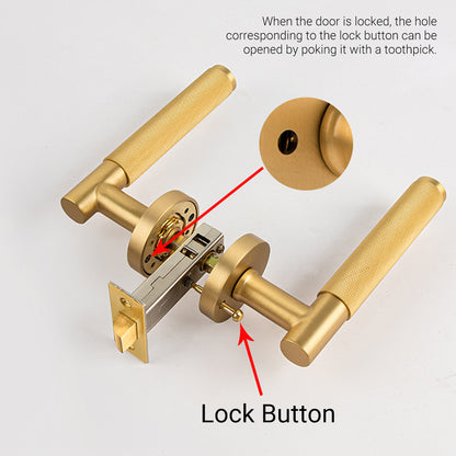 Door Lock Set with Knurled Handle and Privacy