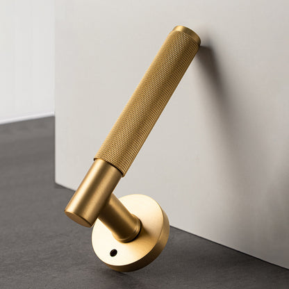 Door Lock Set with Knurled Handle and Privacy